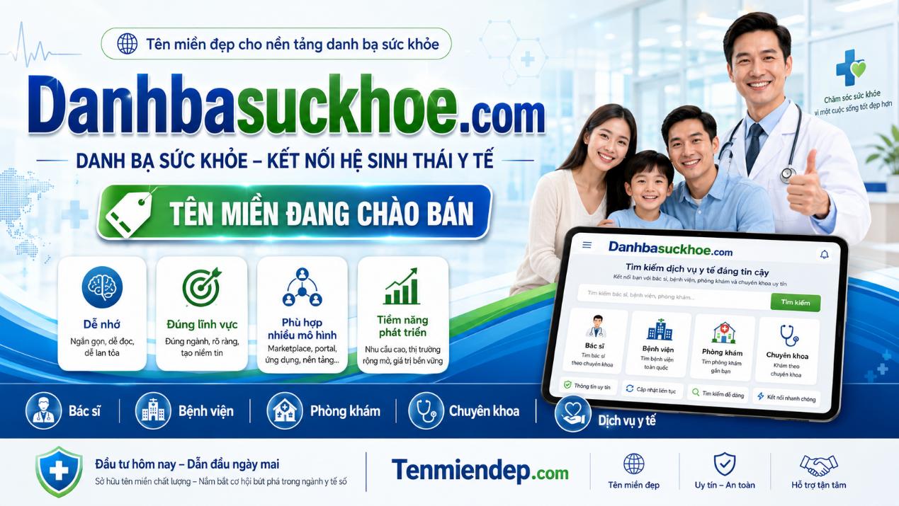 Danhbasuckhoe.com – Tên miền đẹp cho danh bạ y tế và sức khỏe